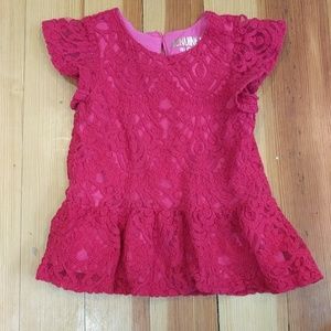 COPY - Gorgeous red and pink lace top